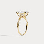 Amira丨3CT Radiant Cut Lab Diamond Twisted Three Stones Engagement Ring - Rings