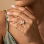 Amira丨3CT Radiant Cut Lab Diamond Twisted Three Stones Engagement Ring - Rings