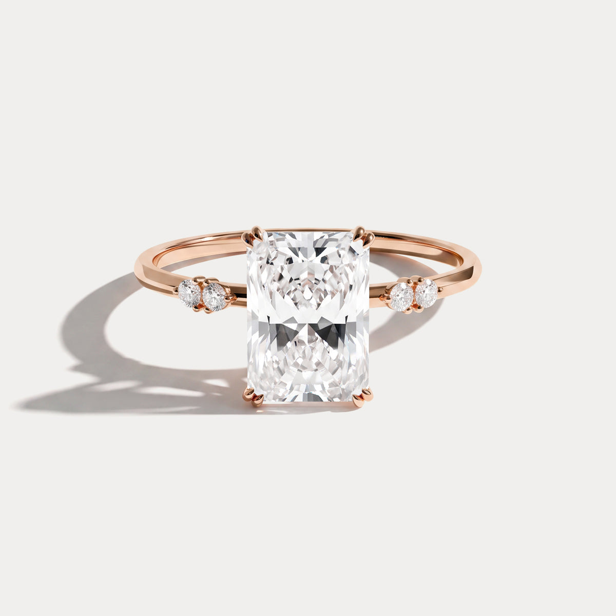 Amelie丨2CT Radiant Cut Lab Diamond Engagement Ring in 14K Solid Gold/Platinum - Rings