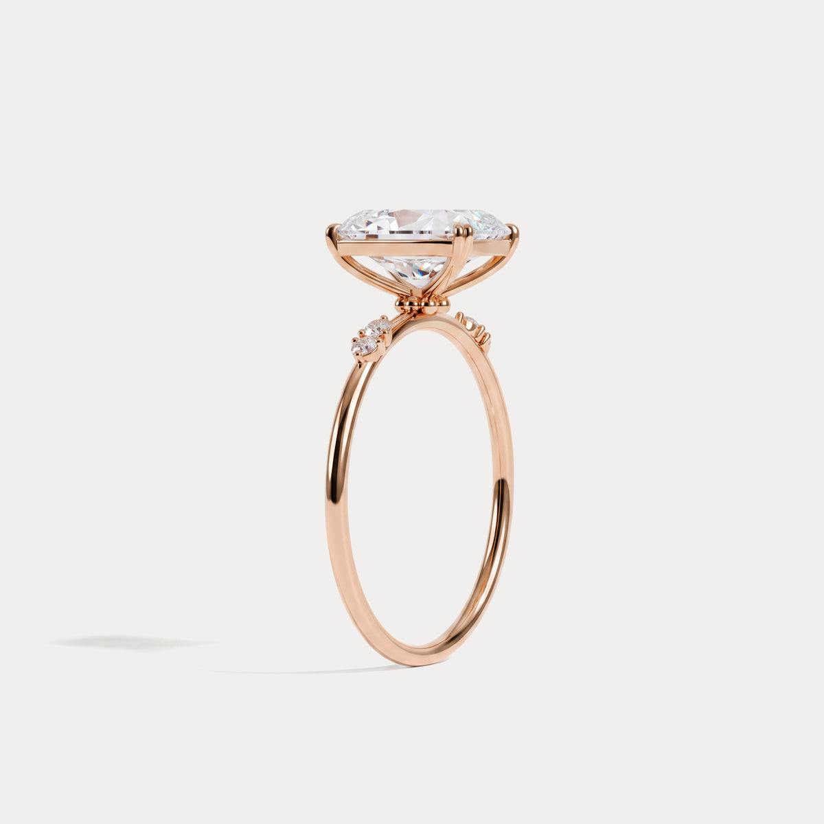 Amelie丨2CT Radiant Cut Lab Diamond Engagement Ring in 14K Solid Gold/Platinum - Rings