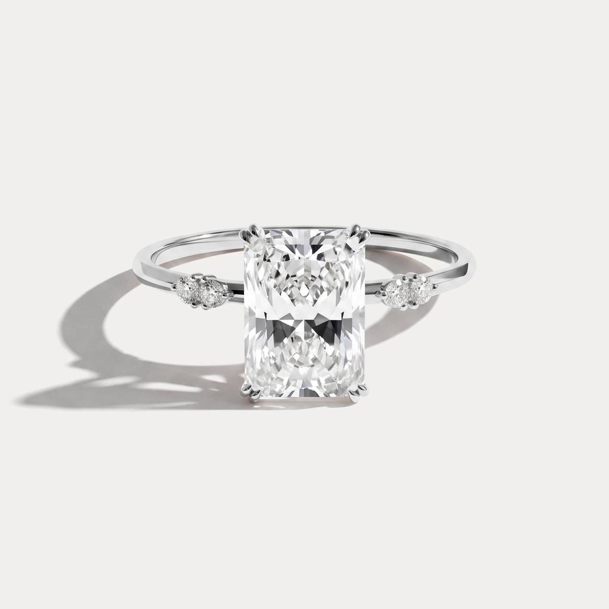 Amelie丨2CT Radiant Cut Lab Diamond Engagement Ring in 14K Solid Gold/Platinum - Rings