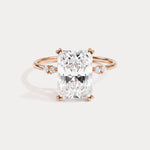Amelie丨3CT Radiant Cut Lab Diamond Engagement Ring in 14K Solid Gold/Platinum - Rings