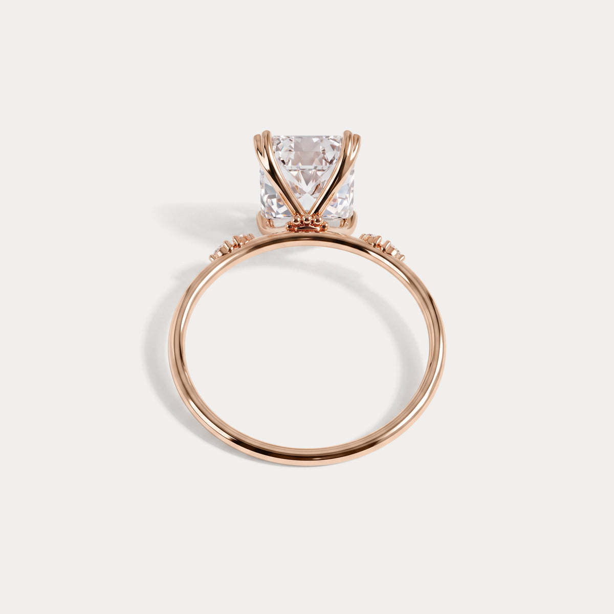 Amelie丨3CT Radiant Cut Lab Diamond Engagement Ring in 14K Solid Gold/Platinum - Rings
