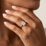 Amelie丨3CT Radiant Cut Lab Diamond Engagement Ring in 14K Solid Gold/Platinum - Rings