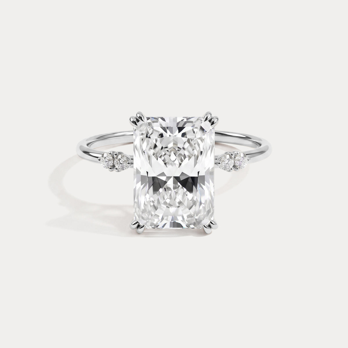 Amelie丨3CT Radiant Cut Lab Diamond Engagement Ring in 14K Solid Gold/Platinum - Rings