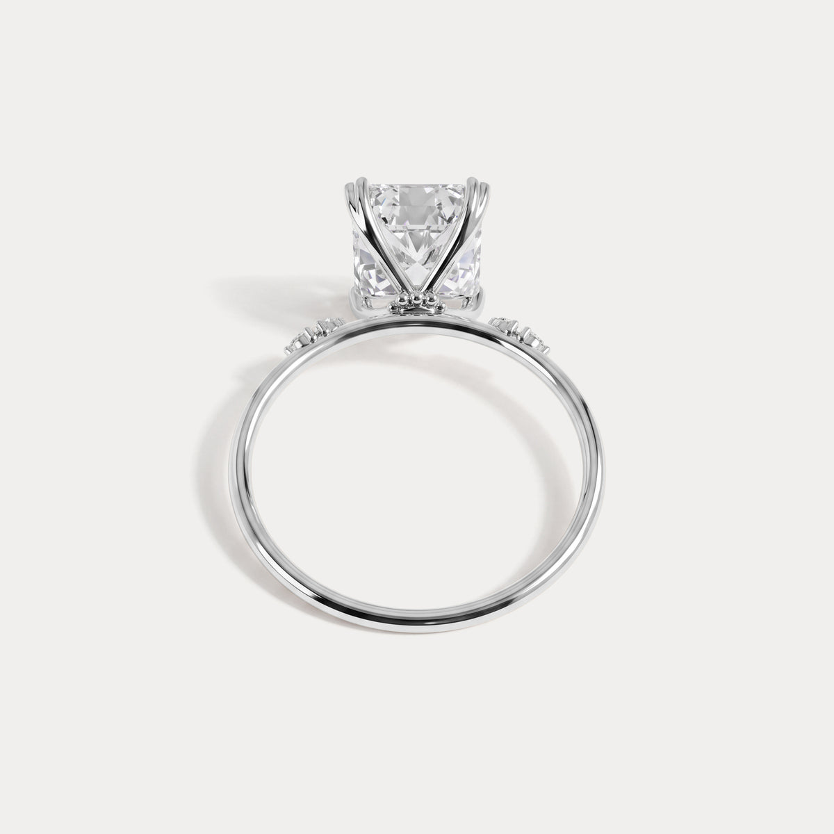 Amelie丨3CT Radiant Cut Lab Diamond Engagement Ring in 14K Solid Gold/Platinum - Rings