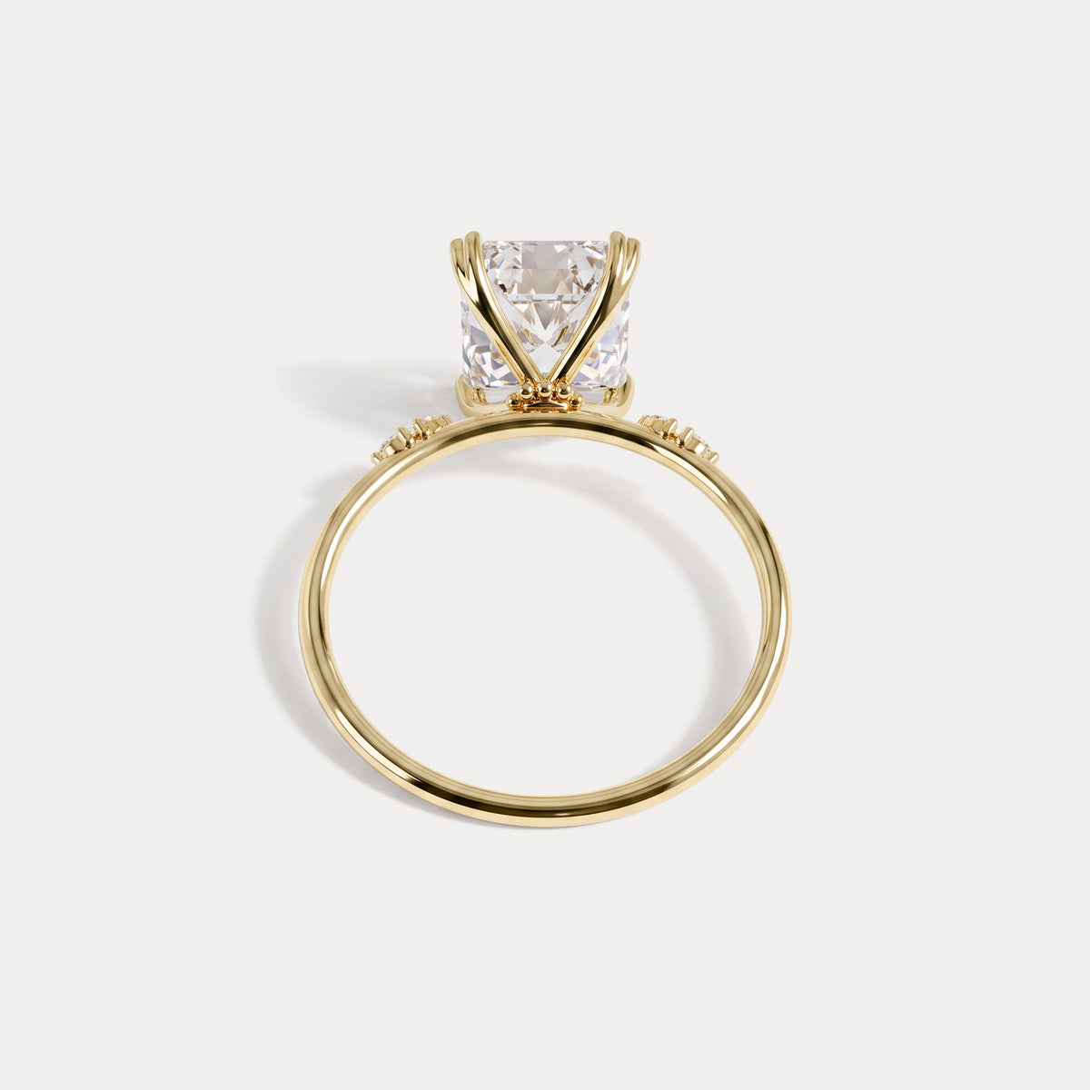 Amelie丨3CT Radiant Cut Lab Diamond Engagement Ring in 14K Solid Gold/Platinum - Rings