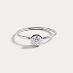 Minimalist Solitaire Bezel Set Round Lab Grown Diamond Ring - Rings