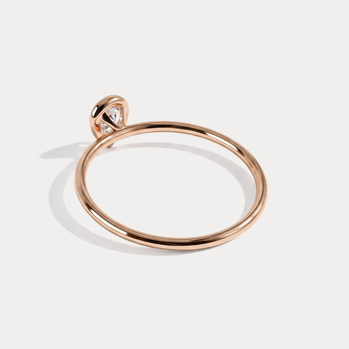 Minimalist Bezel Set Pear Lab Grown Diamond Ring - Rings