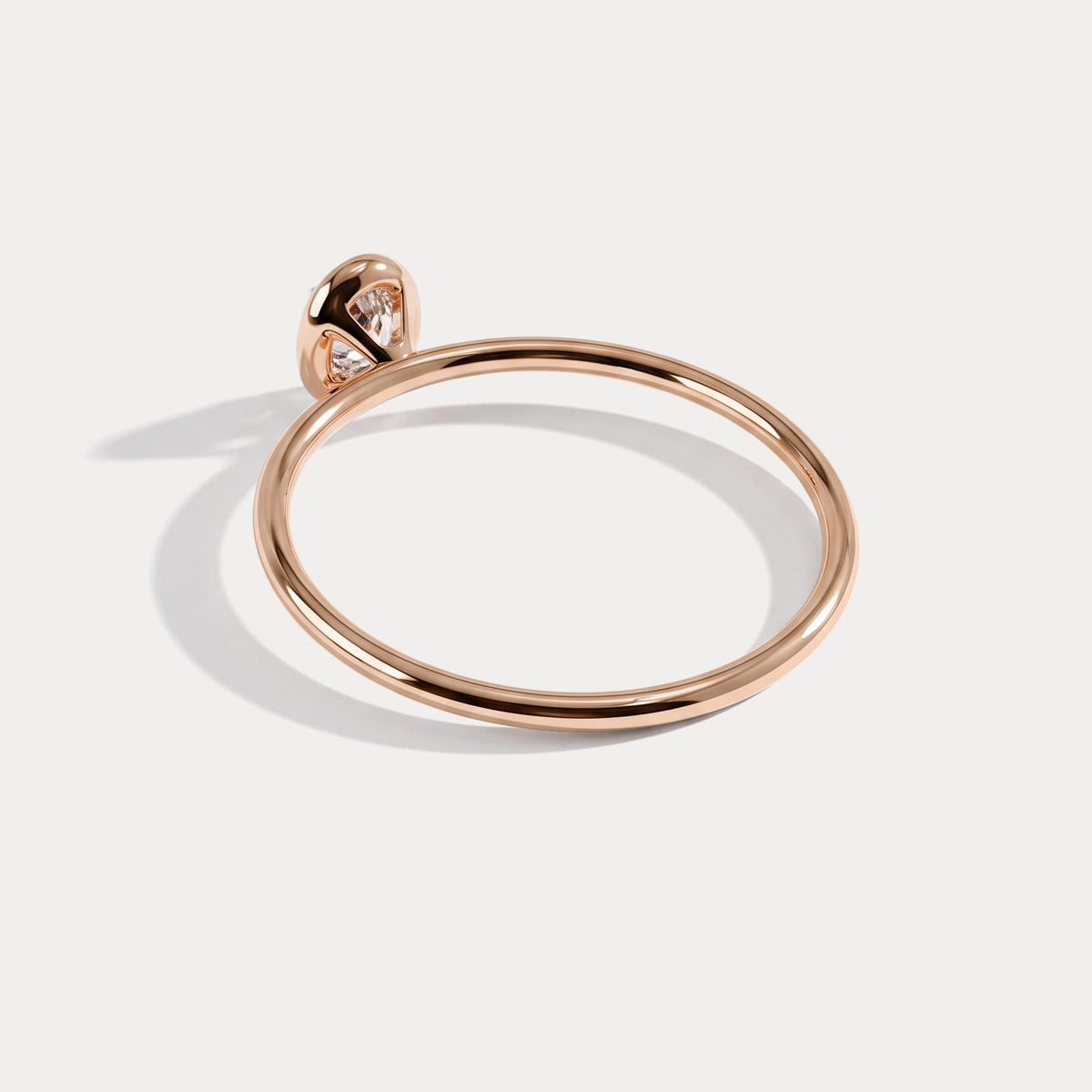 Minimalist Lab Diamond Bezel Solitaire Ring In 14K Solid Gold/Platinum - Rings