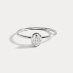 Minimalist Lab Diamond Bezel Solitaire Ring In 14K Solid Gold/Platinum - Rings