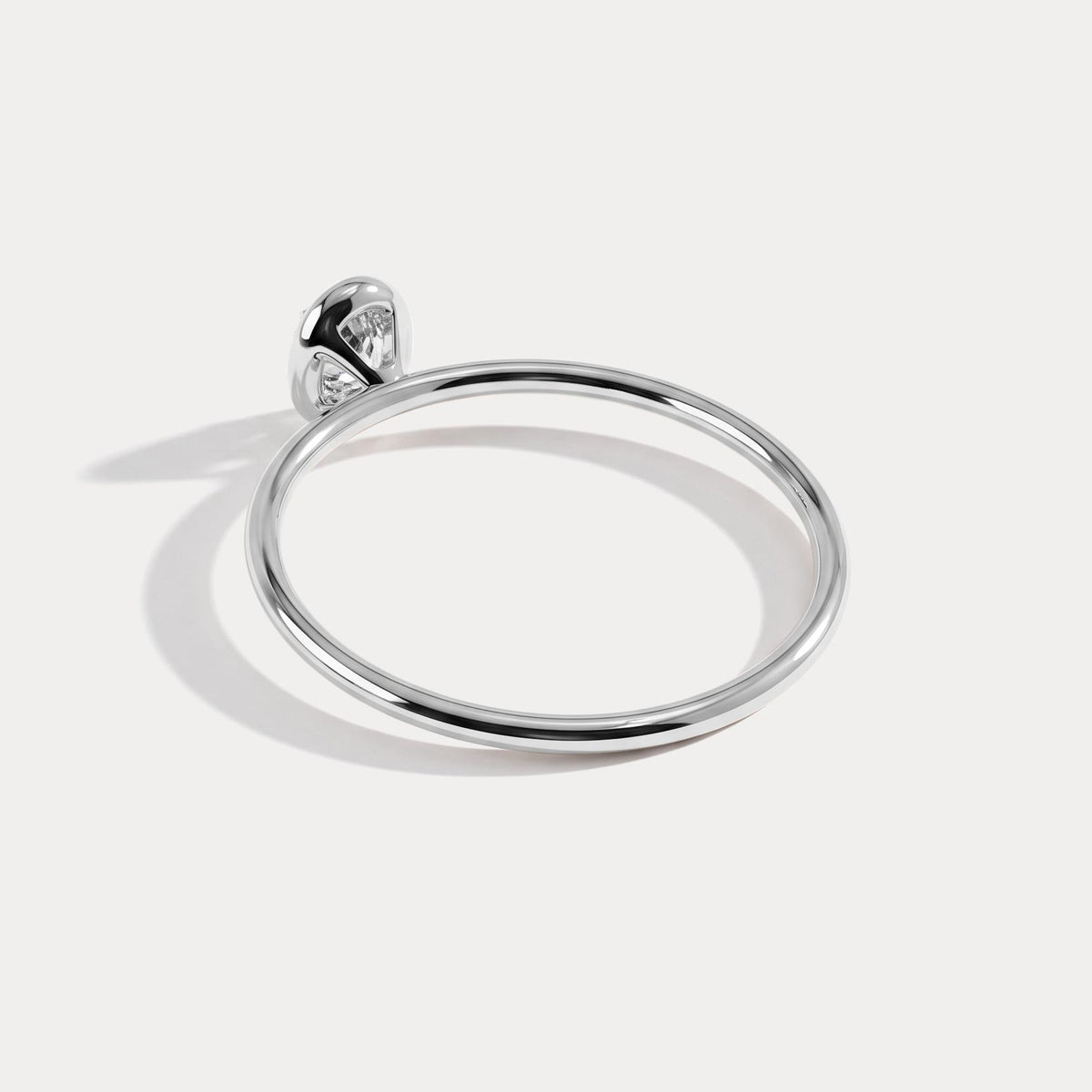 Minimalist Lab Diamond Bezel Solitaire Ring In 14K Solid Gold/Platinum - Rings