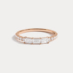 Baguette And Round Lab Diamond Half Eternity Band - Rings