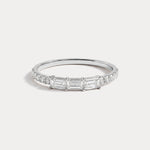 Baguette And Round Lab Diamond Half Eternity Band - Rings