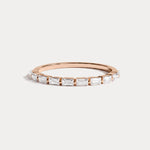 Dainty Baguette Lab Grown Diamond Half Eternity Ring in 14K Gold/Platinum - Rings