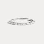 Dainty Baguette Lab Grown Diamond Half Eternity Ring in 14K Gold/Platinum - Rings