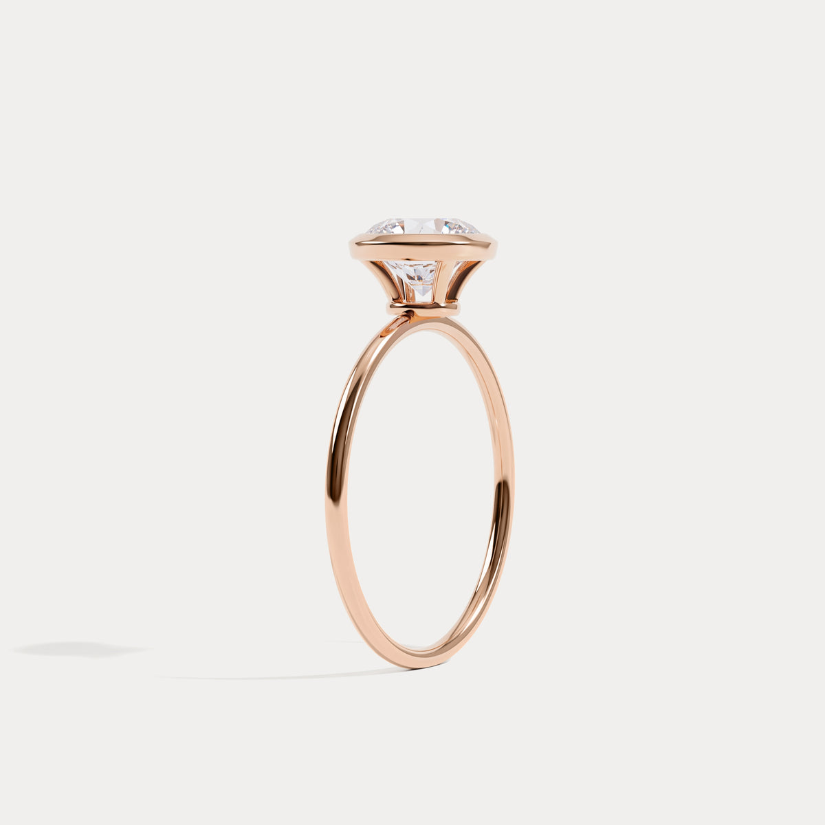 Sophia丨1CT Oval Cut Lab-Grown Diamond Bezel Engagement Ring in 14K Gold/Platinum - Rings