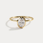 Sophia丨1CT Oval Cut Lab-Grown Diamond Bezel Engagement Ring in 14K Gold/Platinum - Rings