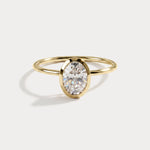 Sophia丨1CT Oval Cut Lab-Grown Diamond Bezel Engagement Ring in 14K Gold/Platinum - Rings