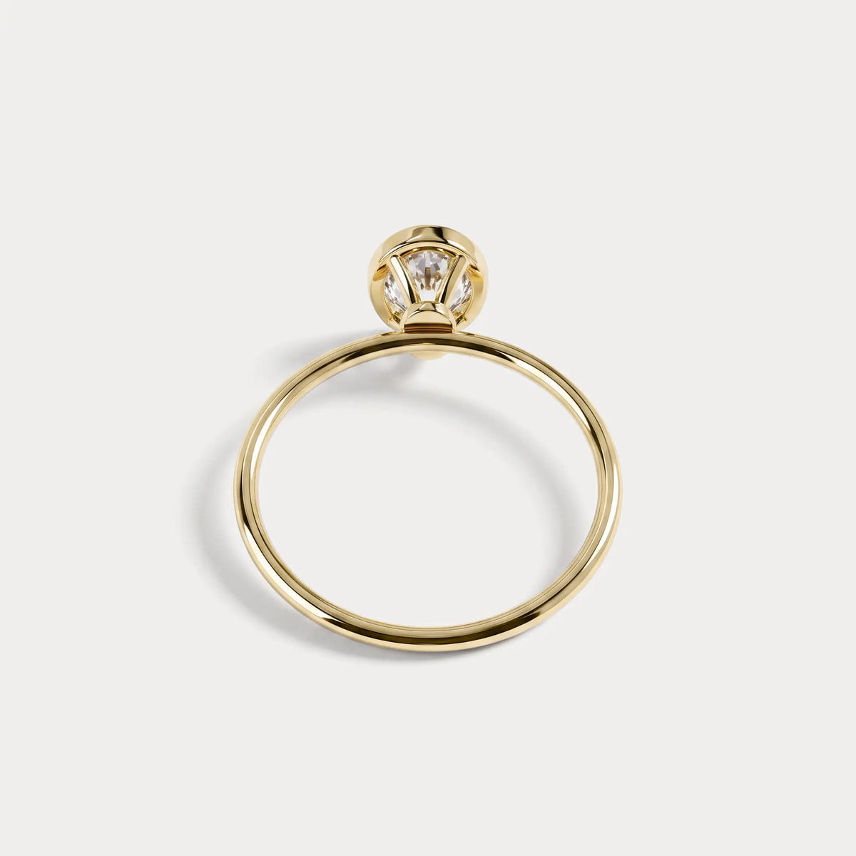 Sophia丨1CT Oval Cut Lab-Grown Diamond Bezel Engagement Ring in 14K Gold/Platinum - Rings