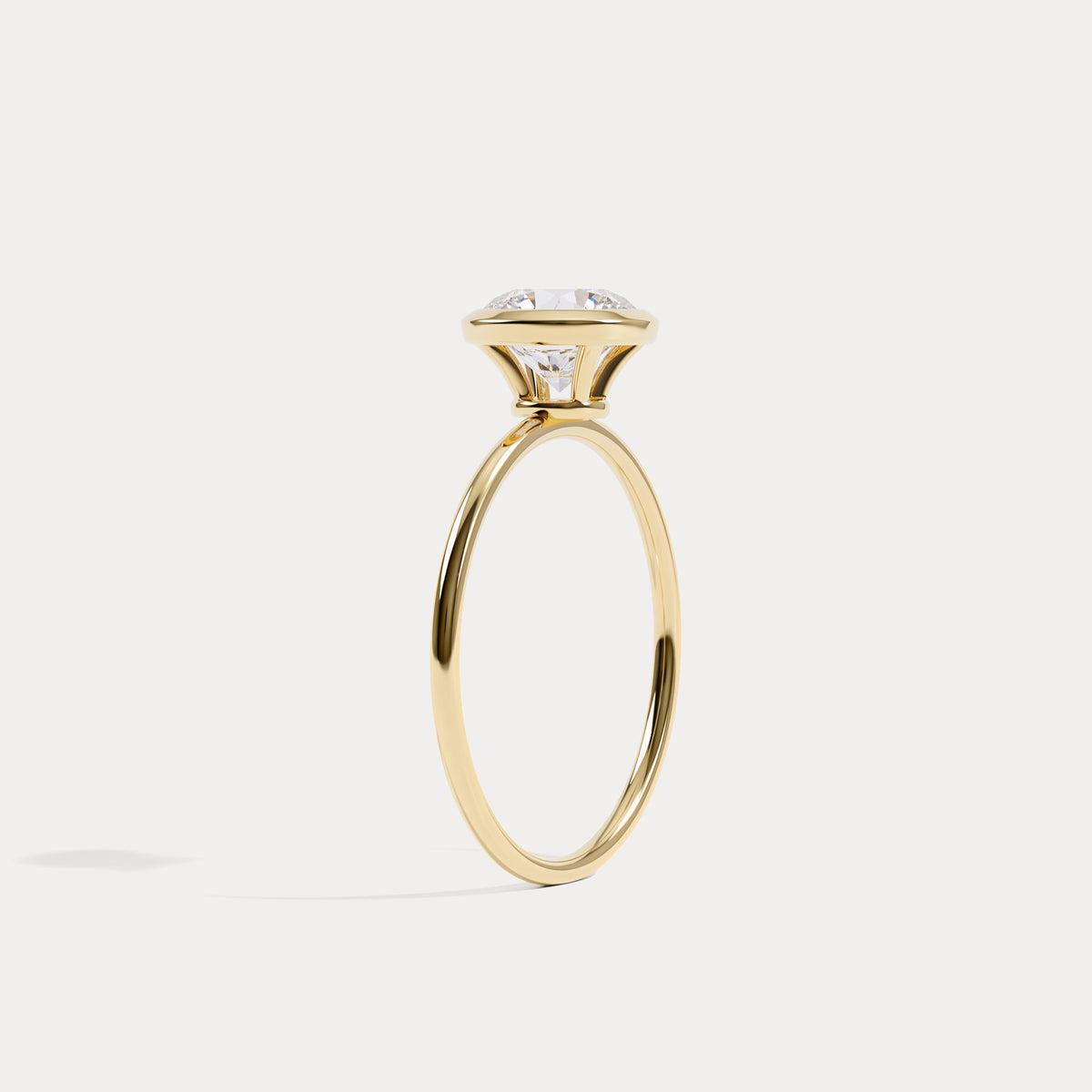 Sophia丨1CT Oval Cut Lab-Grown Diamond Bezel Engagement Ring in 14K Gold/Platinum - Rings