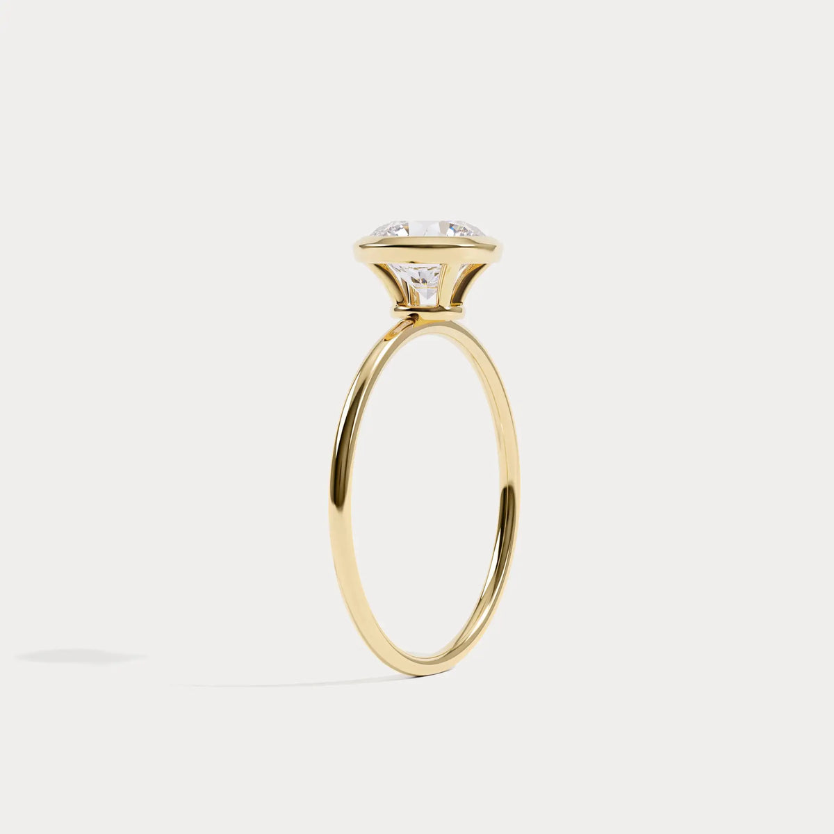 Sophia丨1CT Oval Cut Lab-Grown Diamond Bezel Engagement Ring in 14K Gold/Platinum - Rings