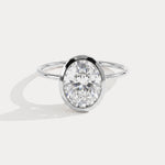 Sophia丨2CT Oval Cut Lab-Grown Diamond Bezel Engagement Ring in 14K Gold/Platinum - Rings