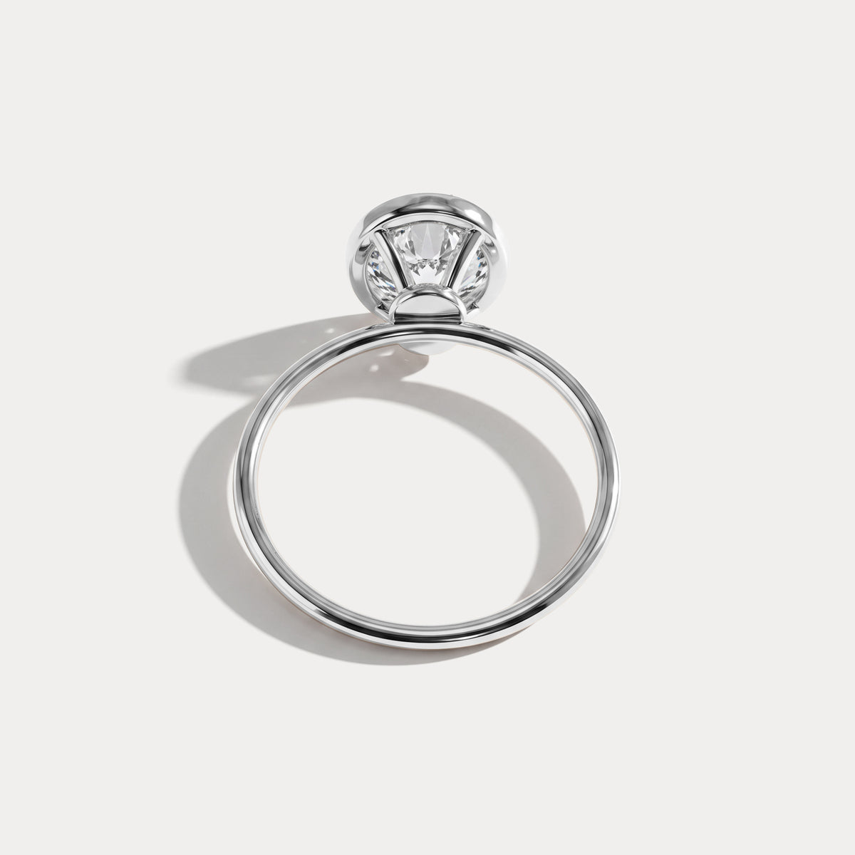 Sophia丨2CT Oval Cut Lab-Grown Diamond Bezel Engagement Ring in 14K Gold/Platinum - Rings