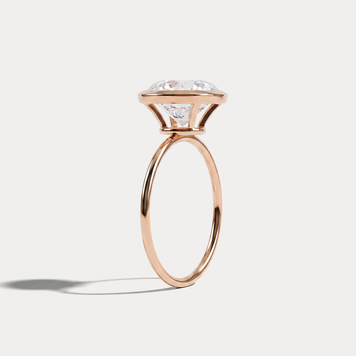 Sophia丨3CT Oval Cut Lab-Grown Diamond Bezel Engagement Ring in 14K Gold/Platinum - Rings