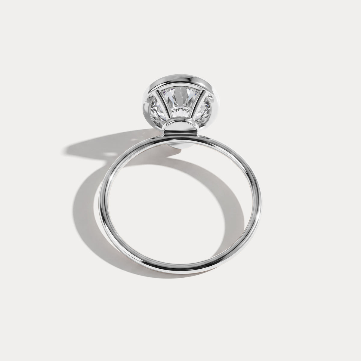 Sophia丨3CT Oval Cut Lab-Grown Diamond Bezel Engagement Ring in 14K Gold/Platinum - Rings