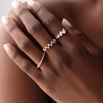 Half Eternity Lab Grown Diamond Ring In 14K Solid Gold/Platinum - Rings