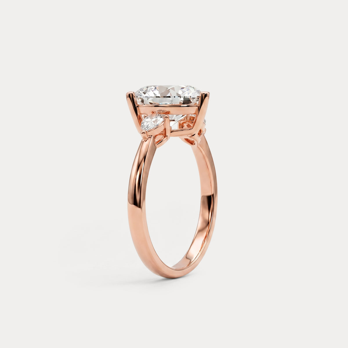 Rosalie丨Heart Lab Diamond Engagement Ring with Pear Accents - Rings