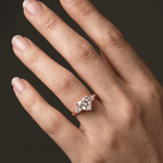 Rosalie丨Heart Lab Diamond Engagement Ring with Pear Accents - Rings