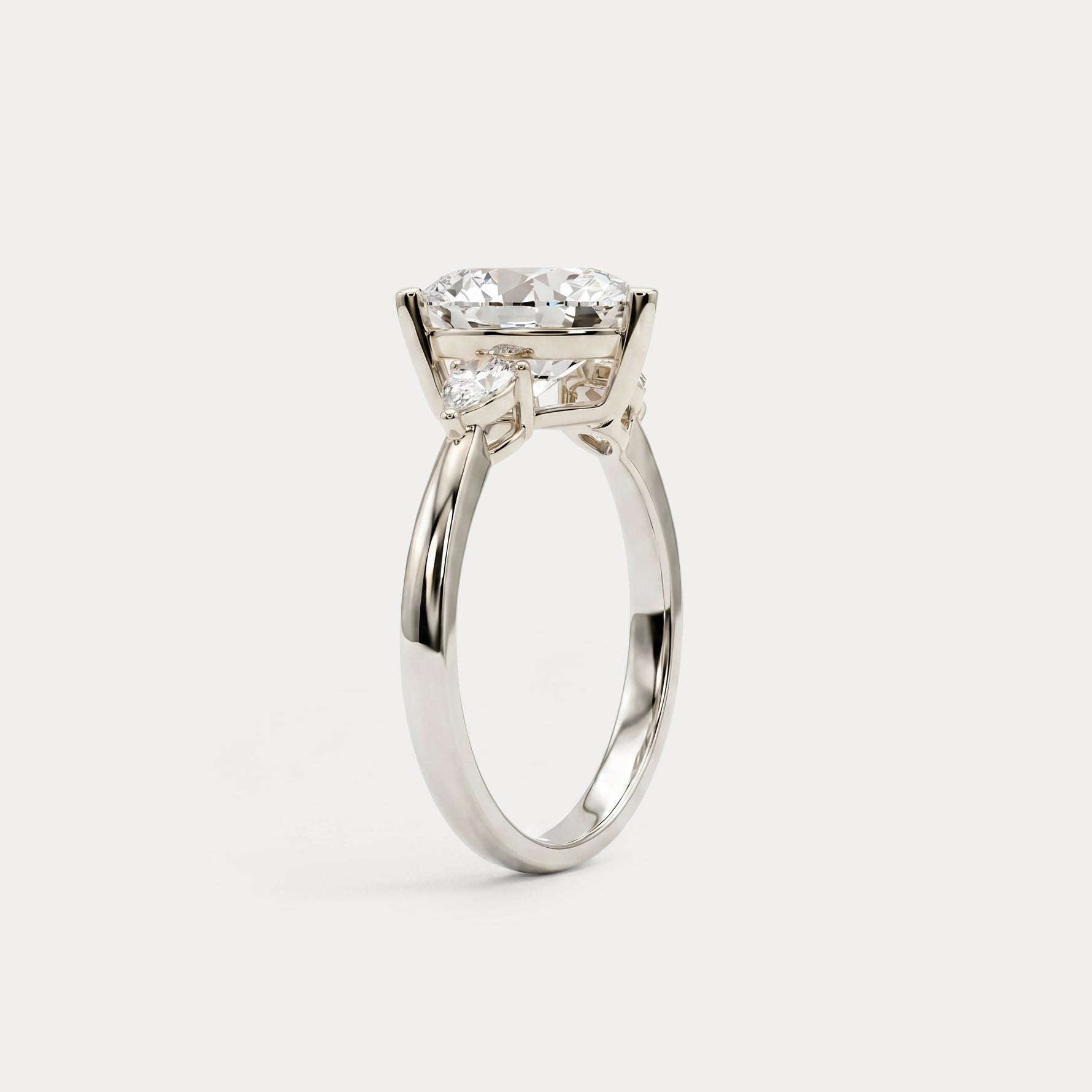 Rosalie丨Heart Lab Diamond Engagement Ring with Pear Accents - Rings