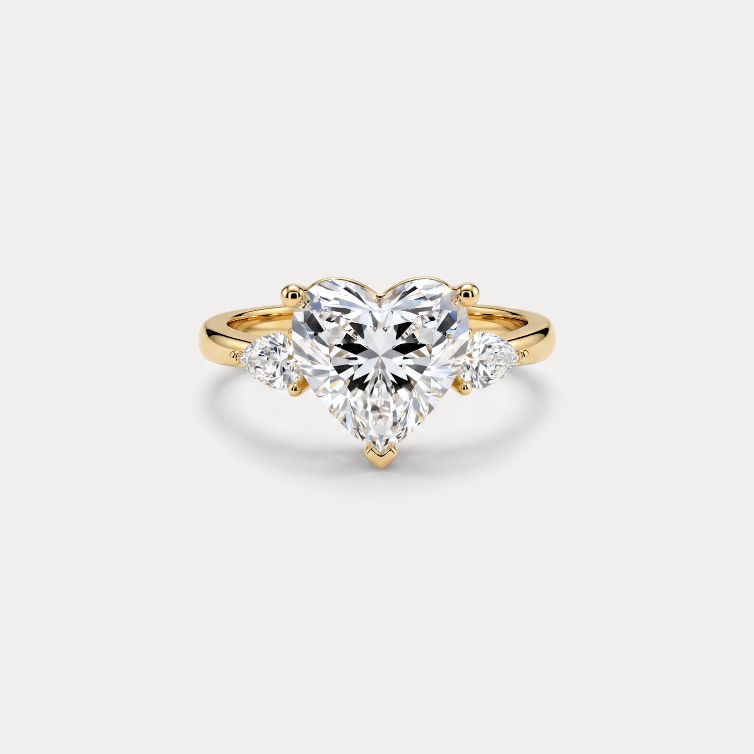 Rosalie丨Heart Lab Diamond Engagement Ring with Pear Accents - Rings