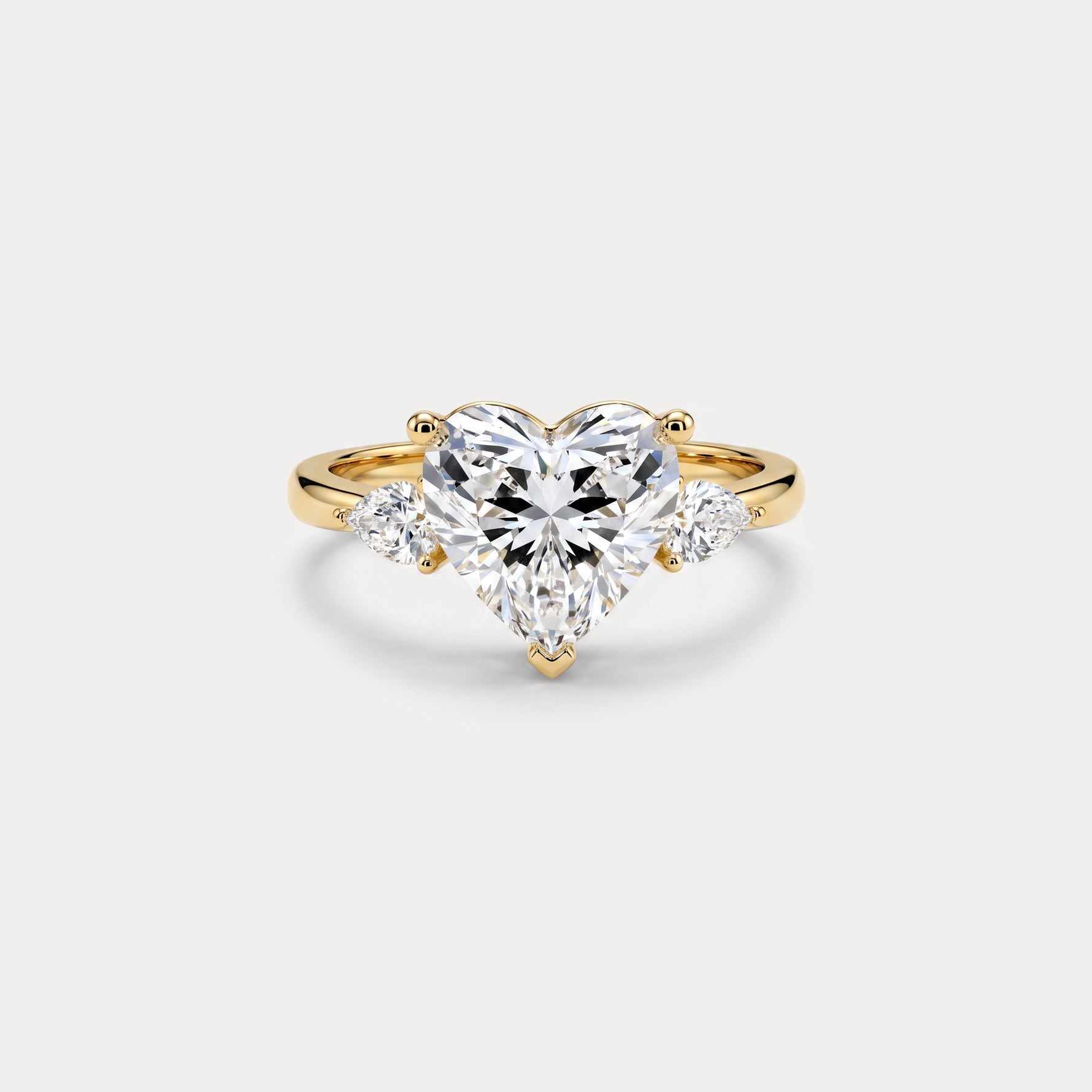 Rosalie丨Heart Lab Diamond Engagement Ring with Pear Accents - Rings