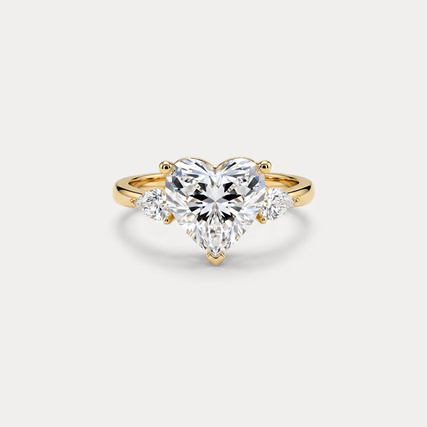 Rosalie丨Heart Lab Diamond Engagement Ring with Pear Accents
