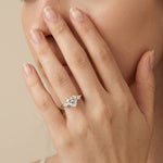 Rosalie丨Heart Lab Diamond Engagement Ring with Pear Accents - Rings