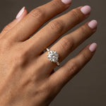 Odette丨Oval Lab-Grown Diamond Engagement Ring with Marquise Side Diamonds - Rings