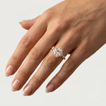 Odette丨Oval Lab-Grown Diamond Engagement Ring with Marquise Side Diamonds - Rings