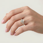 Sable丨Marquise Lab-Grown Diamond Engagement Ring with Petal Accents - Rings