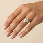 Elowen丨Marquise Lab Diamond Engagement Ring with Floral Diamond Cluster Accents - Rings