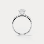 Lauren丨Radiant Lab Diamond Engagement Ring with Floral Diamond Cluster Accents - Rings
