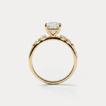 Lauren丨Radiant Lab Diamond Engagement Ring with Floral Diamond Cluster Accents - Rings