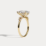 Sloane丨Pear Lab Diamond Engagement Ring with Floral Diamond Cluster Accents - Rings