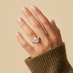 Sloane丨Pear Lab Diamond Engagement Ring with Floral Diamond Cluster Accents - Rings