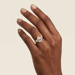 Sloane丨Pear Lab Diamond Engagement Ring with Floral Diamond Cluster Accents - Rings