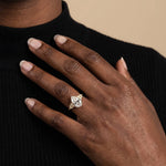 Sloane丨Pear Lab Diamond Engagement Ring with Floral Diamond Cluster Accents - Rings