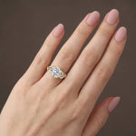 Vesper丨Oval Lab Diamond Engagement Ring with Marquise Leaf Diamond Band - Rings