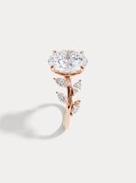Vesper丨Oval Lab Diamond Engagement Ring with Marquise Leaf Diamond Band - Rings